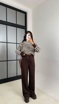 Kahve Kuşaklı Cepli Modal Kumaş Pantolon GAUS-00539GAUSPANTOLONGAUS-00539