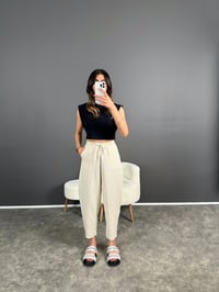Mina Ekru Tensel Kumaş Şalvar Pantolon GausTSHIRTGU004726