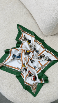 Yeşil At Arabası Desenli Fular GAUS-00337GAUSŞal & FularGAUS-00337