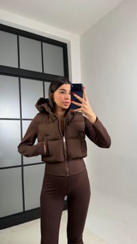 Acı Kahve Kapüşonlu Muadil  Şişme Mont GAUS-01050GAUSMONTGAUS-01050