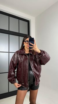 Bordo Dikiş Detaylı Astarlı Deri Ceket GAUS-00908GAUSCEKETGAUS-00908