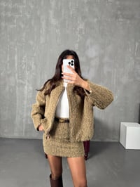 Anjel Kahve Kırçıllı Etek Ceket Premium TakımGausTAKIMGU00904083