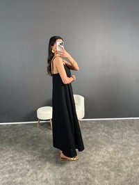 Jamin Siyah İp Askılı Uzun ElbiseGausELBİSEGU0007154