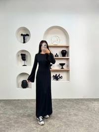Jita Siyah Bağlamalı Triko ElbiseGausELBİSEGU0090348