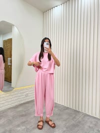 Pembe Balon Pantolon Modal Kumaş İkili Takım Gaus00320GausTAKIMGU1001738