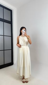Taş Yaka Boncuk Detaylı Bluz Astarlı Etek İkili İthal Kumaş Takım Gaus00534GausTAKIMGU1002248