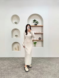 Delfi Ekru Triko Bisiklet Yaka ElbiseGausELBİSEGU00903746