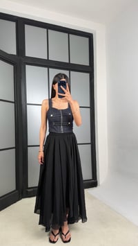 Siyah Beli Lastikli Astarlı Tül Etek GAUS-01481GAUSETEKGAUS-01481