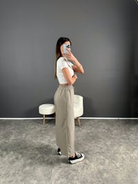 Premium Vizon Tensel Bilekte Bol Paça PantolonGausPANTOLONGU004572