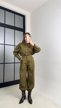 Yağ Yeşili Gömlek Paça Lastikli Pantolon İkili Takım GAUS-01114GAUSSuitsGAUS-01114