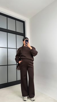 Acı Kahve Şardonlu Sweatshirt Eşofman Takım Gaus-01028GAUSTAKIMgaus-01028