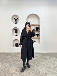 Wendy Siyah Kemerli Astarsız Muadil TrençkotGausKABANGU008966