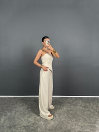 Spino Taş Gabardin Crop Bol Paça Pantolon TakımGausTAKIMGU008558