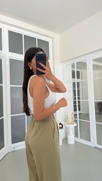 Açık Yeşil Gold Düğmeli Tencel Pantolon GAUS-01844GAUSPantsGAUS-01844