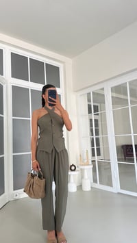 Haki Halter Yaka Yelek Beli Lastikli Pantolon Muadil Takım GAUS-01770GAUSSuitsGAUS-01770