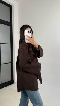 Acı Kahve Yarasa Kol Oversize Cep Detaylı Poplin Gömlek GAUS-0072GAUSGÖMLEKGAUS-0072