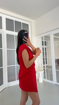 Kırmızı Fermuarlı Bluz Şort Etek İkili Modal Kumaş Takım GAUS-01820GAUSSuitsGAUS-01820