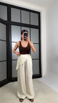 Krem Bandana Detaylı Tencel Pantolon GAUS-01424GAUSPANTOLONGAUS-01424