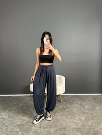 Antrasit Pike Modal Kumaş Şalvar PantolonGausPANTOLONGU004764