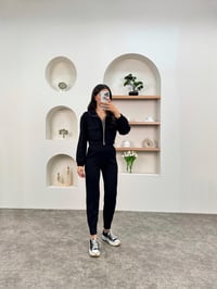 Tera Siyah Modal Oys Kumaş Cepli Üst Alt TakımGausTAKIMGU00903472