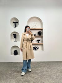 Hana Taş Premium Kemerli Astarlı Muadil TrençkotGausKABANGU0090352