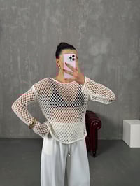 Gela Beyaz Ajurlu TrikoGausTRİKOGU100514