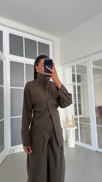 Haki Beli Ayarlanabilir Gömlek Balon Pantolon İkili Tencel Takım GAUS-02083GAUSSuitsGAUS-02083