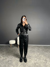 Siyah Deri Kemerli İçi Şardonlu Tulum GausTULUMGU002761