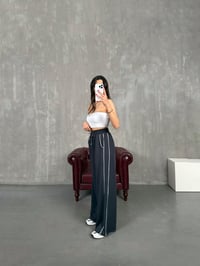 Antrasit Şeritli Modal Kumaş Eşofman Altı Gaus00180GausEŞOFMANGU1001421