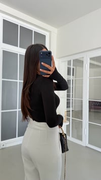 Siyah ZR Model Basic Parmak Geçirmeli Bluz GAUS-01991GAUSالبلوزات GAUS-01991