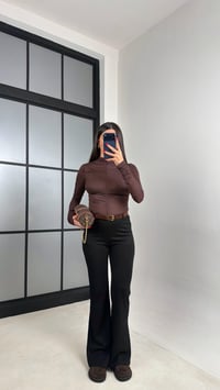 Siyah Kemerli Palazzo Tayt Pantolon GAUS-00958GAUSPANTOLONGAUS-00958