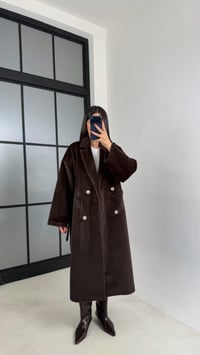 Kahve Astarlı Kuşaklı Premium Peluş Kaban GAUS-00565GAUSKABANGAUS-00565