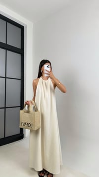 Taş Boyundan Bağlamalı Müslin Elbise Gaus00588GausELBİSEGU1002376