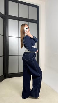 Lacivert Kapüşonlu Hırka Beli Lastikli Pantolon İkili Denim Takım GAUS-01272GAUSTAKIMGAUS-01272