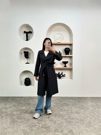 Hana Siyah Premium Kemerli TrençkotGausKABANGU0090350