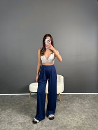 Anja Lacivert Pike Modal Kumaş PantolonGausPANTOLONGU007168