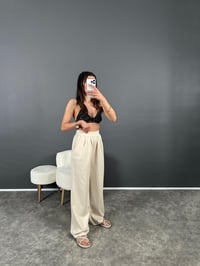 Gabardin Beli Lastikli Palazzo Pantolon GausPANTOLONGU008028