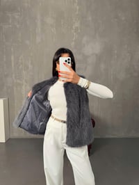 Tilly Antrasit Peluş Astarlı Kürk YelekGausYELEKGU00904325