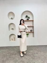 Delfi Ekru Triko Bisiklet Yaka ElbiseGausELBİSEGU00903746