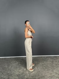Pony Taş Keten Karışımlı Crop Pantolon TakımGausTAKIMGU008568