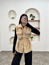 Mude Bej Belden Lastikli Yumoş YelekGausYELEKGU00903726