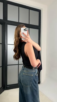 Siyah Tek Omuz Pelerin Bluz GAUS-01276GAUSالبلوزات GAUS-01276