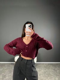 Bordo Yumuşak Dokulu Hırka GausHIRKAGU004149