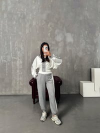 Wake Beyaz Gri Pinterest Şardonsuz Üç İplik TakımGausTAKIMGU00903982