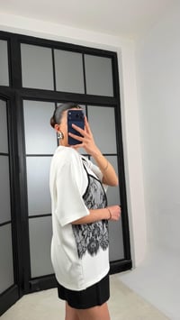 Ekru Dantel Atlet Detaylı Tshirt GAUS-01370GAUSTSHIRTGAUS-01370