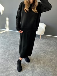 Laydia Siyah Triko Etekli İkili TakımGausTAKIMGU002838