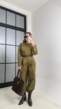 Yağ Yeşili Gömlek Paça Lastikli Pantolon İkili Takım GAUS-01114GAUSSuitsGAUS-01114