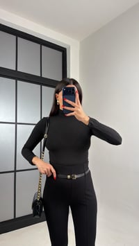 Siyah Kemerli Çımalı Tayt Pantolon GAUS-01025GAUSTAYTgaus-01025