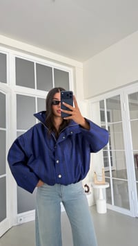 Lacivert Şeritli Dik Yaka Astarlı Premium Bomber Ceket GAUS-02029 GAUS-02095GAUSJacketsGAUS-02095