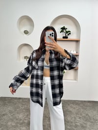 Raga Gri Kareli Kaşe Oduncu Oversize GömlekGausGÖMLEKGU00903662